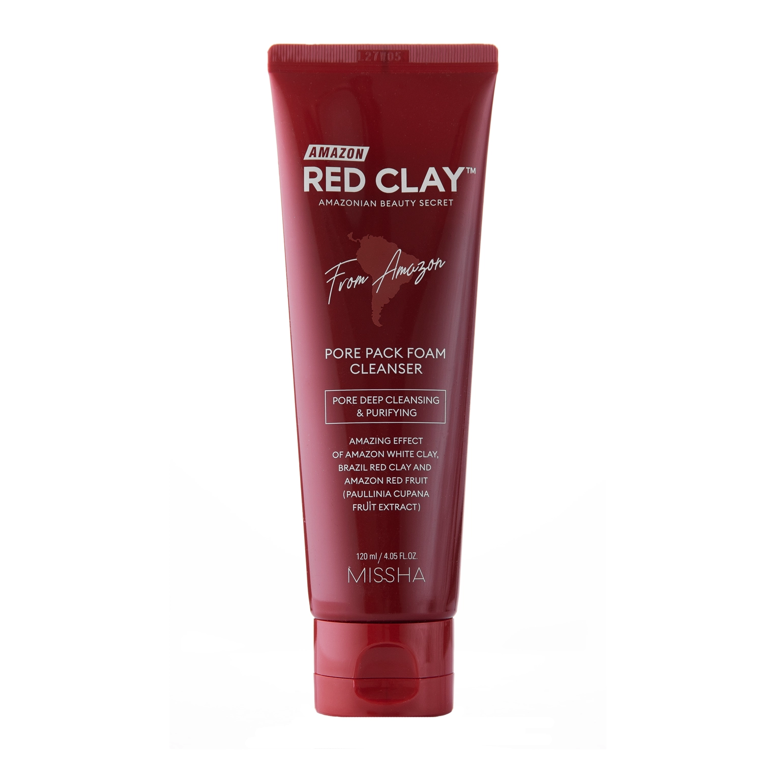 Missha - Amazon Red Clay™ Pore Pack Foam Cleanser - Oczyszczająca Pianka do Mycia Twarzy - 120ml