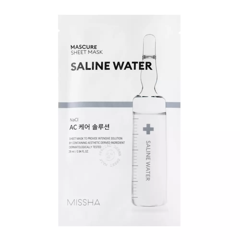 Missha - Mascure AC Care Solution Sheet Mask - Saline Water - Przeciwtrądzikowa Maska w Płachcie - 28ml