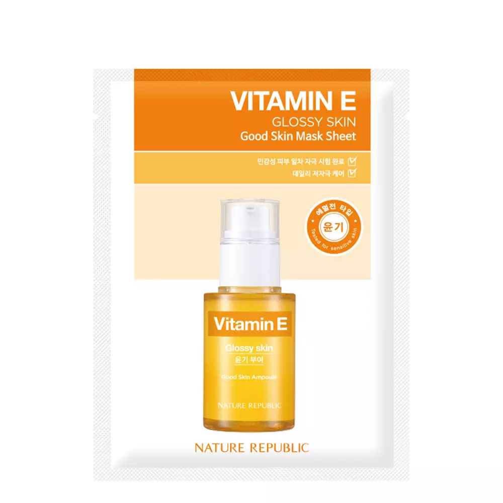 Nature Republic - Good Skin Vitamin E Mask Sheet - Odżywcza Maska w Płachcie z Witaminą E - 24g