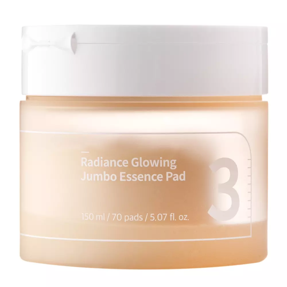 Numbuzin - No.3 Radiance Glowing Jumbo Essence Pad - Płatki Rozświetlające do Twarzy - 70szt.