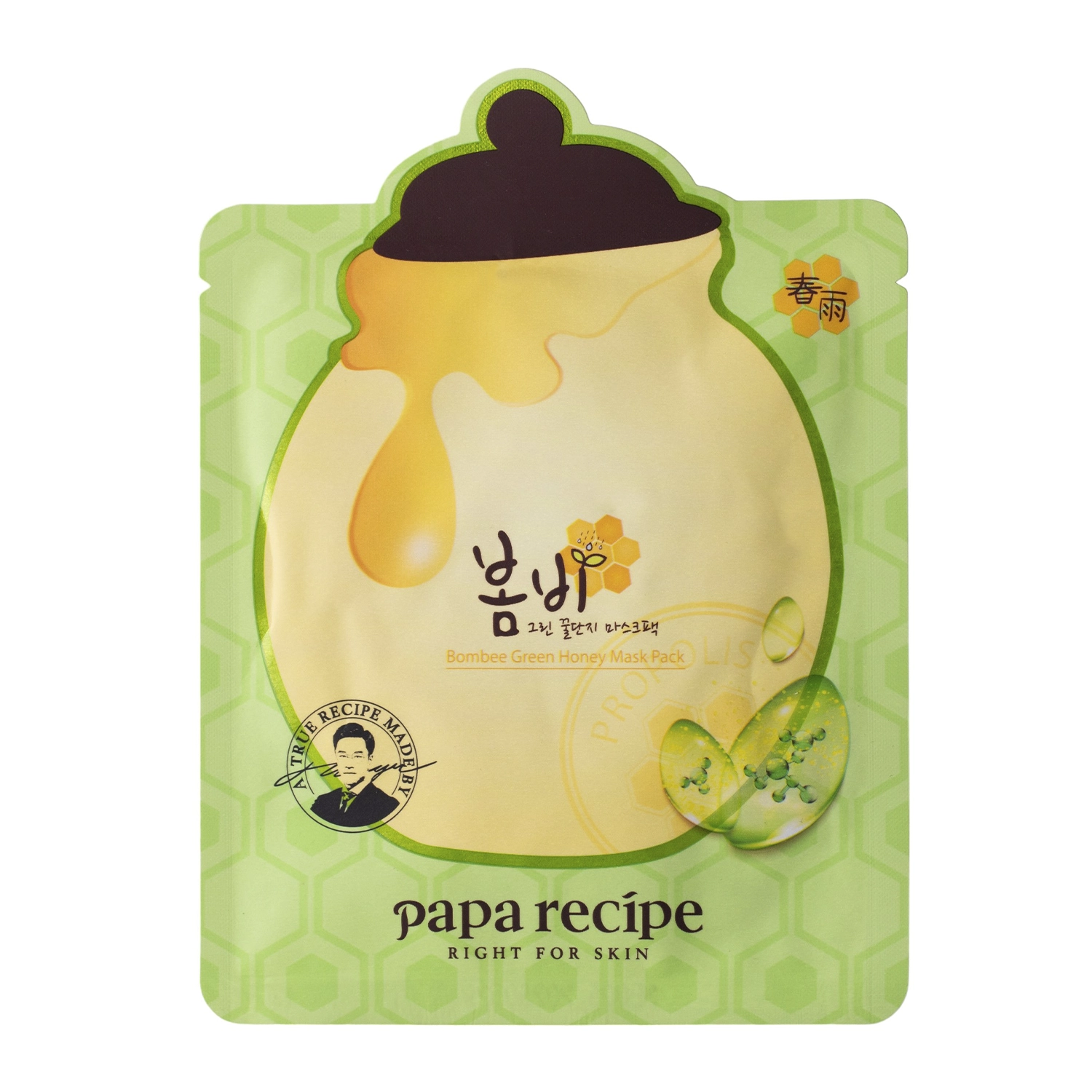 Papa Recipe - Bombee Green Honey Mask - Wzmacniająco-Ujędrniająca Maska w Płachcie z Awokado - 1szt/25g