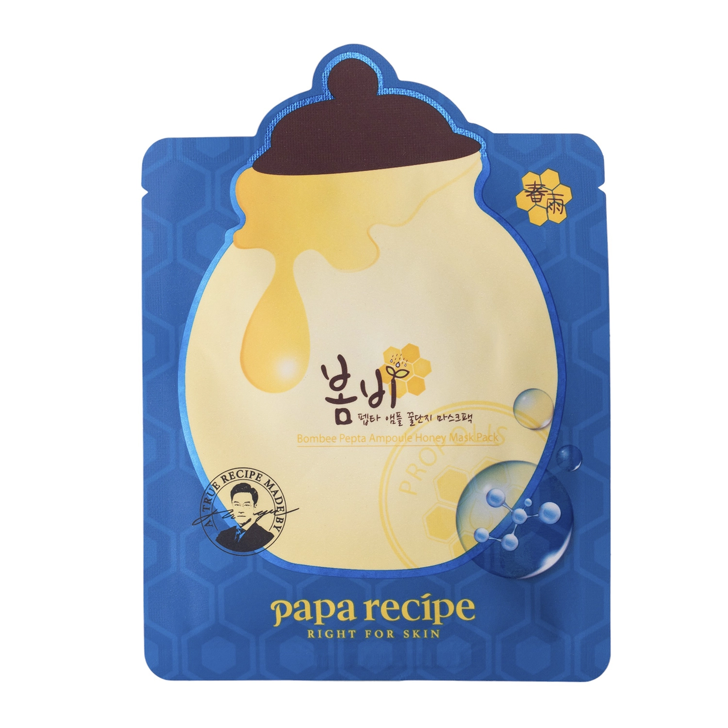 Papa Recipe - Bombee Pepta Ampoule Honey Mask - Wygładzająca Maska w Płachcie z Peptydem - 1szt/25g