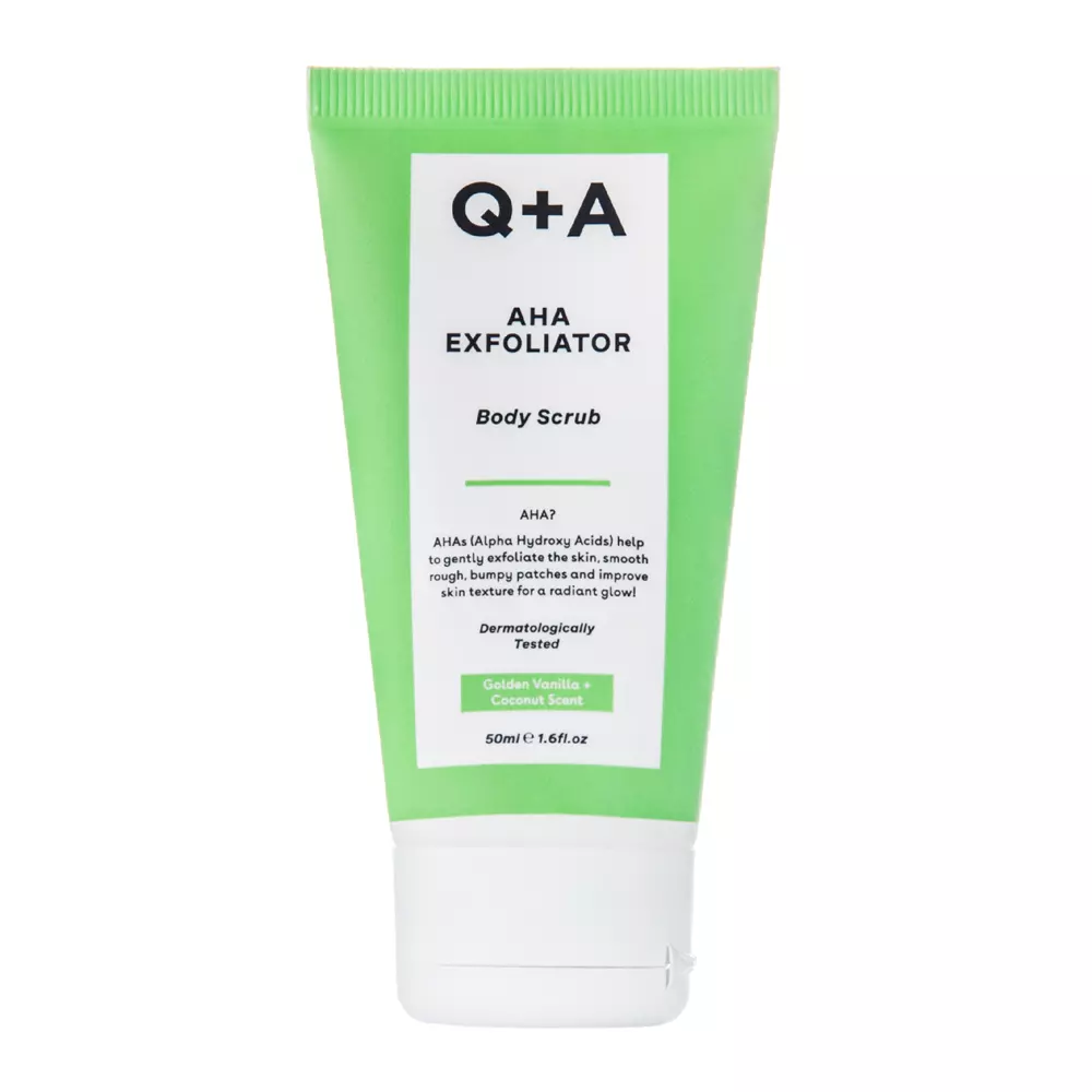 Q+A - AHA Exfoliator Body Scrub - Wygładzający Peeling do Ciała z Kwasami AHA - 50ml