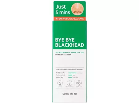 Some By Mi - Bye Bye Blackhead 30 Days Miracle Green Tea Tox Bubble Cleanser - Oczyszczająca Pianka do Mycia Twarzy z Wyciągiem z Zielonej Herbaty - 120ml