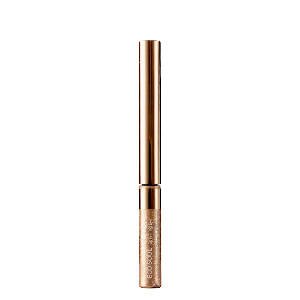 The Saem - Eco Soul Sparkling Eye - Cień do Powiek w Pędzelku z Brokatem - GD001 Golden Glamour - 2,7g