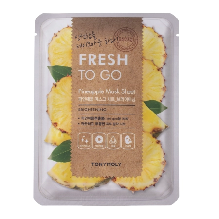 TonyMoly - Fresh To Go Pineapple Mask Sheet - Rozjaśniająca Maska w Płachcie - 1szt/22g