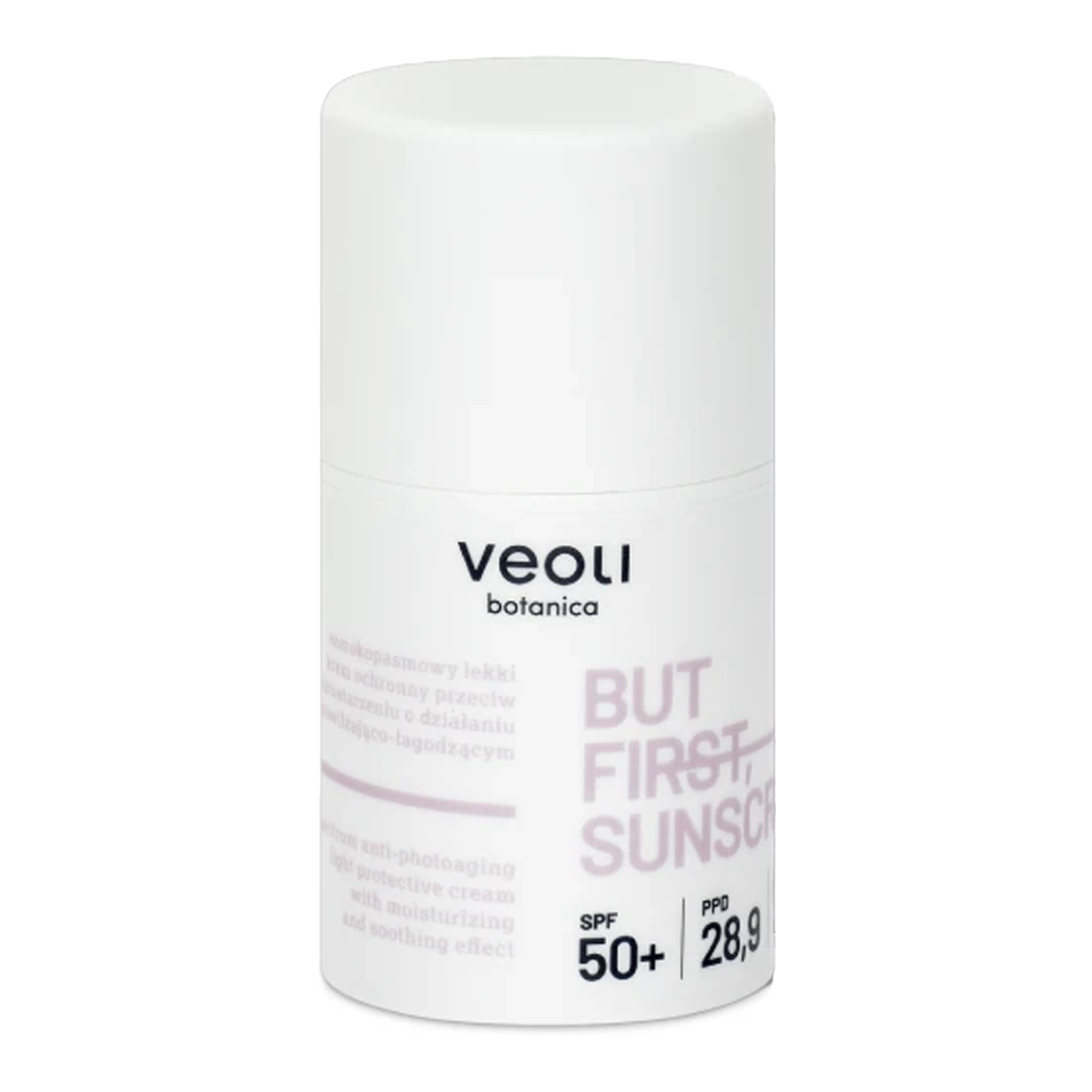 Veoli Botanica - But First, Sunscreen - Szerokopasmowy Lekki Krem Ochronny Przeciw Fotostarzeniu o Działaniu Nawilżająco-Łagodzącym - 50ml