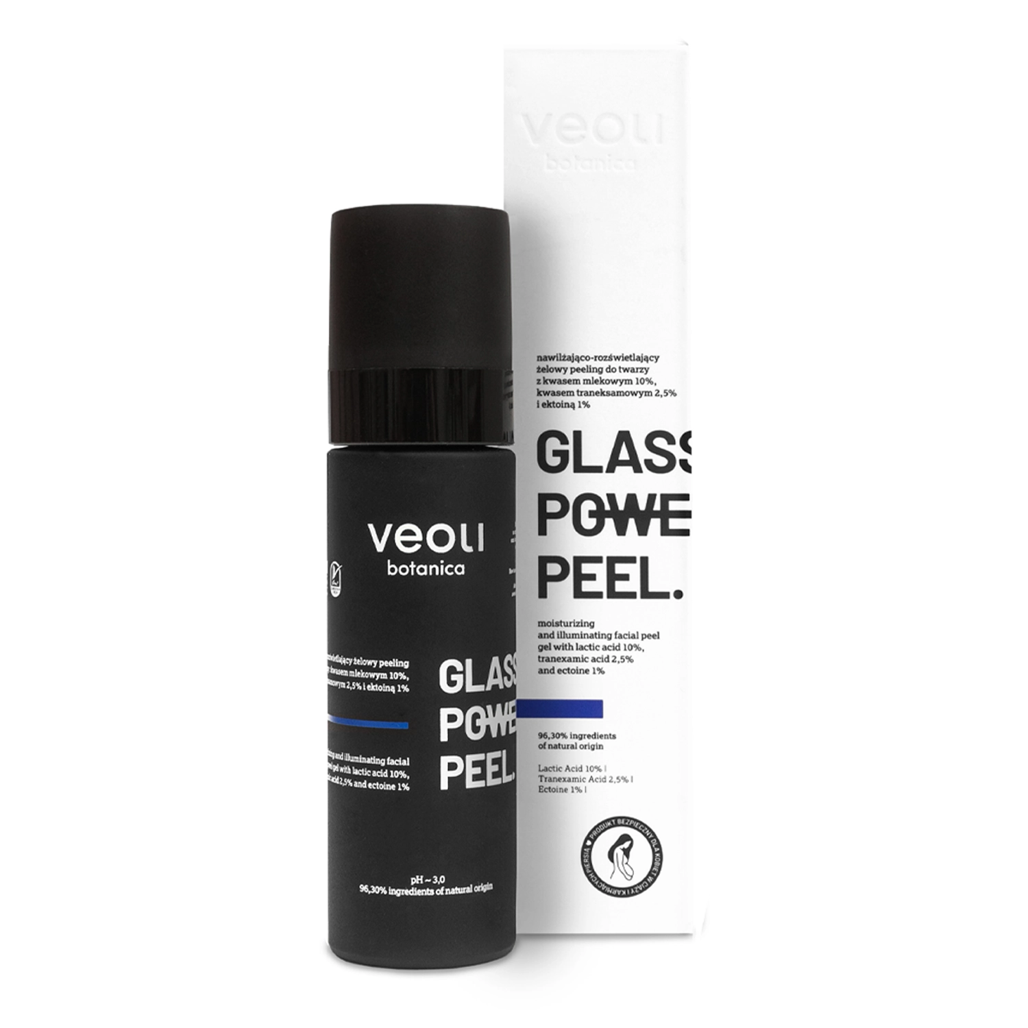 Veoli Botanica - Glass Skin Power Peel - Nawilżająco - Rozświetlający Żelowy Peeling do Twarzy - 30ml